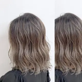 ロング カラー JuNブリーチに 縮毛矯正するプロのヘアスタイル