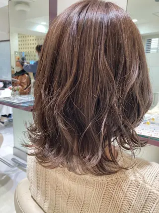 ミディアム カラー パーマ Yamamoto 半個室美容室zinaのヘアスタイル