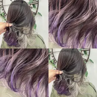 セミロング カラー ハイトーン💫 エクステ💫maiのヘアスタイル