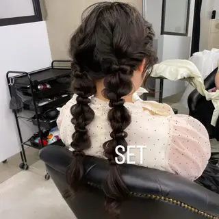 ロング ヘアアレンジ エクステ🩵ブリーチ 韓国ヘア🩵KAEのヘアスタイル