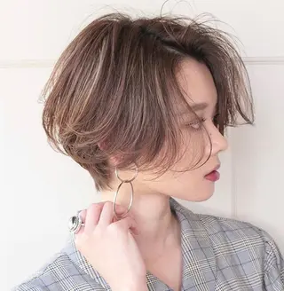 ショート カラー パーマ 梅田店美容室　　岡田 勝人  梅田店美容室のヘアスタイル