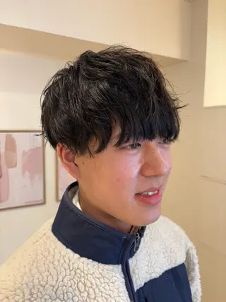 パーマ メンズ シンバヒナノ/パーマ レイヤーカット/ボブのヘアスタイル