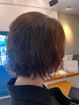 ショート カラー ハラちゃんカット✂︎ 透明感🩵ケアカラーのヘアスタイル