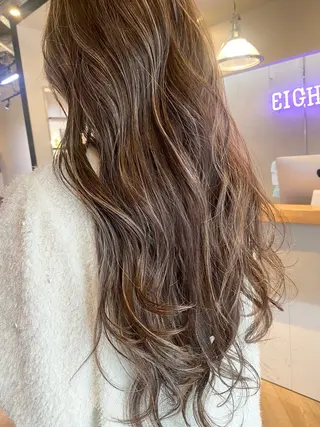 ロング 【博多ハイライトカラ ー】中島啓太のヘアスタイル