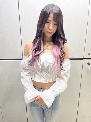 セミロング 濱川響太レディース カットモデルのヘアスタイル