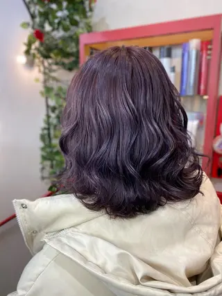 ミディアム ゆぴ☾‪/推しカラー /ハイトーンのヘアスタイル