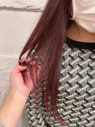 ロング カラー 【ピンク/韓国ヘア/ ヘアセット】亜海のヘアスタイル