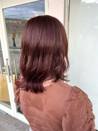 ミディアム カラー FERIA あべの yumeho🍭のヘアスタイル