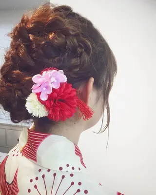 ロング ヘアアレンジ 安永 涼のヘアスタイル