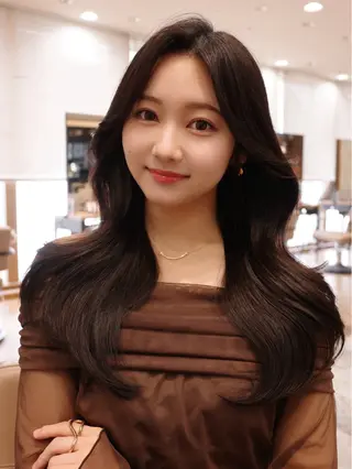 ロング カラー 韓国くびれヘア 顔まわり新宿/さやかのヘアスタイル