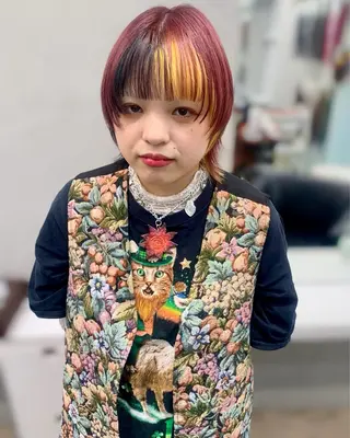 ショート カラー ヘアアレンジ 個性爆弾💣 ダブルカラー/ゆかのヘアスタイル