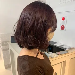 ミディアム カラー ハッシュカット/ハイ トーン/MANAMIのヘアスタイル