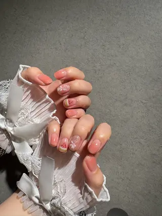 ネイル I-nailロング /ワンホン/キラキラのネイルデザイン