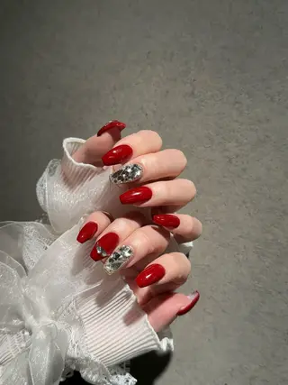 ネイル I-nailロング /ワンホン/キラキラのネイルデザイン