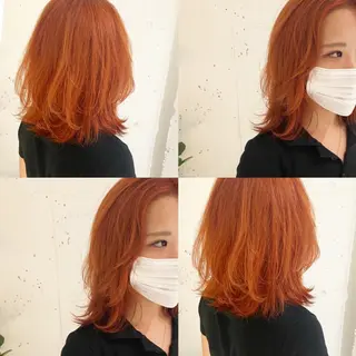 ミディアム カラー カジュアルを女っぽく 𝗮𝘆𝗮𝗰𝗼のヘアスタイル