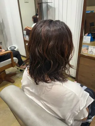 ミディアム パーマ 中村 彩奈のヘアスタイル