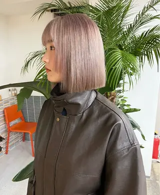 ミディアム カラー ヘアアレンジ 縮毛矯正ブリーチ/ ベージュmamiのヘアスタイル