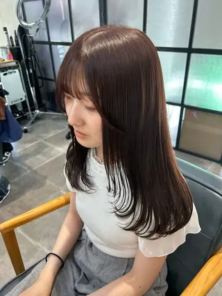 セミロング カラー 韓国×髪質改善カラー 💎hinaのヘアスタイル