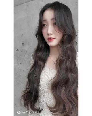 ロング カラー ヘアアレンジ 韓国ヘア 🎀中川綾乃🎀のヘアスタイル