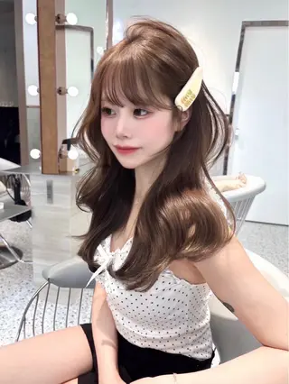 セミロング カラー 髪質改善×韓国ヘアサロン　Role 博多【ロール】所属・🤍韓国ワンホンヘア ayaha🤍のヘアスタイル