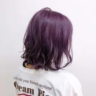 ミディアム カラー 🤍💕ブリーチカラ ーAyaka💕🤍のヘアスタイル