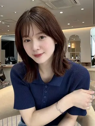 ミディアム カラー Zina 梅田店 レイヤー/Miyuのヘアスタイル