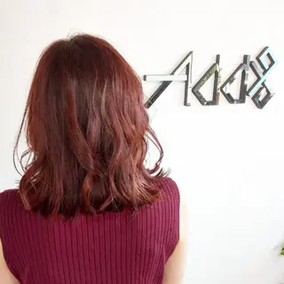 ミディアム カラー ヘアアレンジ パーマ Add9 柳田健登のヘアスタイル