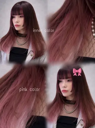 ロング 💞暖色艶カラー/ ホウツキカナ🍒のヘアスタイル