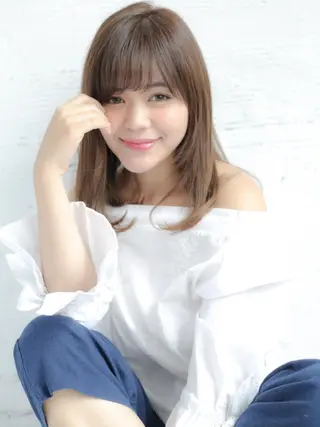 ミディアム カラー パーマ 野崎 ひかりのヘアスタイル