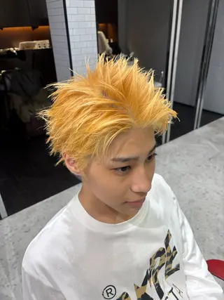 ショート カラー メンズ 永田虹輝 ド色気パーマのヘアスタイル