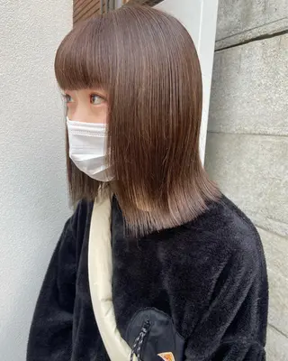 ミディアム カラー ヘアアレンジ satsuki 暖色・ブラウンカラーのヘアスタイル