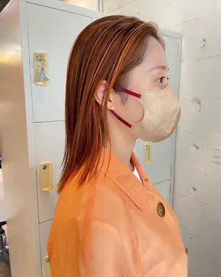 ミディアム カラー ヘアアレンジ satsuki 暖色・ブラウンカラーのヘアスタイル