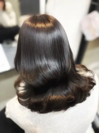 セミロング カラー 札幌クロスパーマ /🎀柴田ひな🎀のヘアスタイル