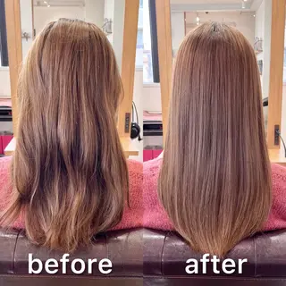 セミロング パーマ KIZU 髪質改善 オカルト怪談のヘアスタイル