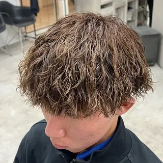 ショート パーマ メンズ メンズパーマ/波巻き 新潟/万代/夏芽🎀のヘアスタイル