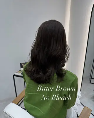 ロング カラー 赤み消し/オリーブ カーキ/福田れんのヘアスタイル