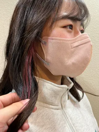 ミディアム カラー レイヤーカット/カラ ー/U24/河野凜のヘアスタイル