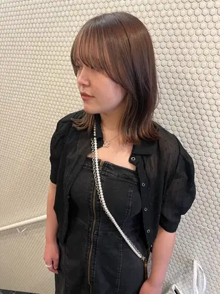 ミディアム カラー 髪質改善/レイヤー/ ボブ/磯野史歩のヘアスタイル