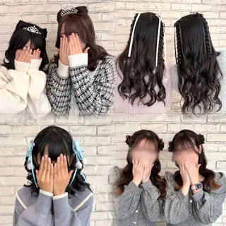 ロング ヘアアレンジ 韓国レイヤー 暖色カラー/さくらのヘアスタイル