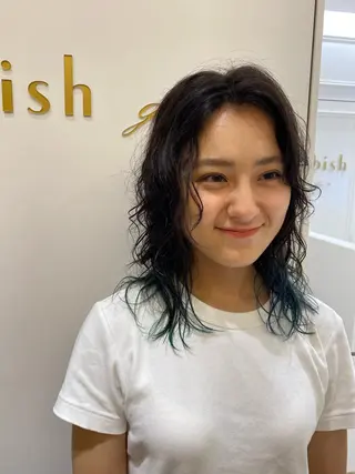 セミロング カラー ❤️パーマ美容師✂︎ 井口美緒のヘアスタイル