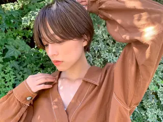 ショート ヘアアレンジ 髪質改善カラー&TR 縮毛矯正/弱酸性矯正のヘアスタイル