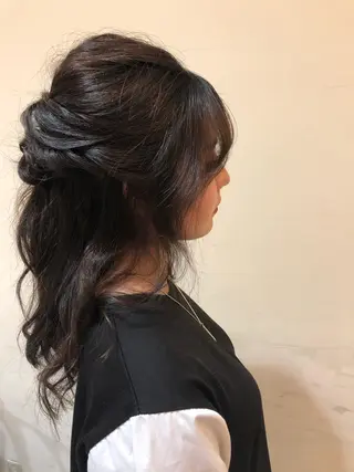 ロング カラー ヘアアレンジ 韓国風レイヤーカット 松葉翔のヘアスタイル