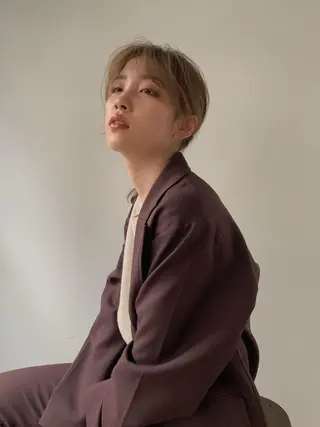 セミロング カラー 梅田/ベージュ レイヤー/ヌマタのヘアスタイル