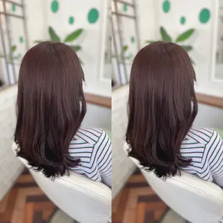 セミロング カラー mopa所属・mopa_kaede 暖色カラー/ロングのヘアスタイル