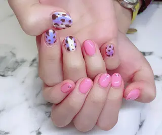 ロング カラー ネイル Q Free nailsのネイルデザイン
