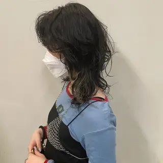 ミディアム カラー パーマ 心斎橋 美髪職人　近江のヘアスタイル