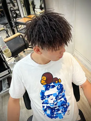 ショート パーマ メンズ Utata  literie所属・嵯峨 大地／パーマ／ ハード系／特殊系のヘアスタイル