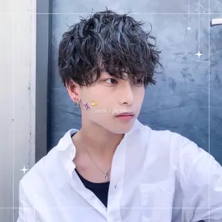 パーマ メンズ 🪼RINA/寒色 艶髪カラー💙のヘアスタイル