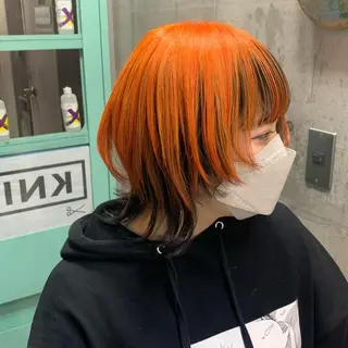 ミディアム カラー ホワイト&レイヤーカ ットエクステ長畠俊輔のヘアスタイル