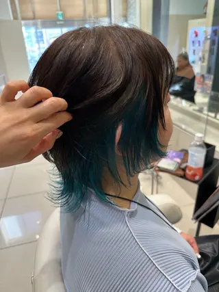 カラー 艶髪/ブリーチなし Wカラー🌺yuiのヘアスタイル